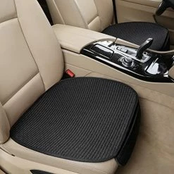 Best Sale ???? Hikeaglauto Car Seat Covers Cushion Pad 2PCS For Auto Supplies Universal Anti-Slip, Prevent Leather Seats From Burning In ☀️ Summer & ???? Jeans Fading(2Pcs Black) Gray-2fron ???? -Car Seat Covers shop 51kaMBxEnxL. AC