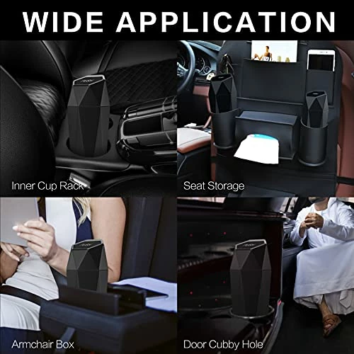 Brand new ✨ Car Trash Can With Lid,Portable Vehicle Auto Car Garbage Can,Diamond Design Mini Garbage Bin For Automotive Car, Home, Office, Kitchen, Bedroom(1 Pack,Black) ✨ 6 Brand new ✨ Car Trash Can With Lid,Portable Vehicle Auto Car Garbage Can,Diamond Design Mini Garbage Bin For Automotive Car, Home, Office, Kitchen, Bedroom(1 Pack,Black) ✨ - Image 4