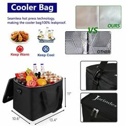 Budget ???? Collapsible Trunk Organizer For Car With Insulated Leak Proof Cooler Bag, 3 Compartments SUV Cargo Organizer Removable Dividers, 5 In1 Car Storage Organizer with Foldable Lid,2 Tie-Down Straps(Black) ???? -Car Seat Covers shop 51lGMStOLDL