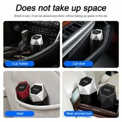 Deals ❤️ 2PCS Car Trash Can With Lid, Mini Portable Auto Garbage Can, Small Leakproof Diamond Design Trash Dustbin, Waterproof Vehicle Rubbish Bins For Automotive Car, Home, Office, Kitchen, Bedroom (Black, 2) ???? -Car Seat Covers shop 51ln1c95i7L