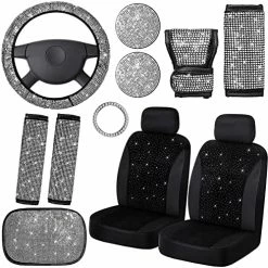 Promo ⌛ Frienda 13 Pack Bling Car Seat Covers Set Car Diamond Accessories Rhinestone Crystal Steering Wheel Cover, Bling Velvet Breathable Seat Cover, Glitter Center Console Pad Universal Car Interior White ???? 21 Promo ⌛ Frienda 13 Pack Bling Car Seat Covers Set Car Diamond Accessories Rhinestone Crystal Steering Wheel Cover, Bling Velvet Breathable Seat Cover, Glitter Center Console Pad Universal Car Interior White ???? -Car Seat Covers shop 51m7XkIxiL. AC