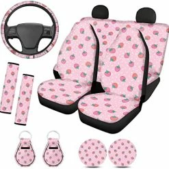 Budget ⭐ Western Seat Cover Full Set Car Accessories 11-pcs Aztec Horse Car Seat Cover With Steering Wheel Cover,Front And Rear Bench Seat Cover For Truck,Seat Belt Shoulder Pad,Keychain,Car Coasters ???? -Car Seat Covers shop 51mIxUqu1NL. AC