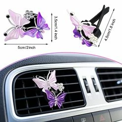 Top 10 ⌛ 4 Pieces Car Aromatherapy Vent Clips Dual Butterfly Car Air Vent Freshener Perfume Clip Aroma Diffuser Decoration, Pink And Purpl ????