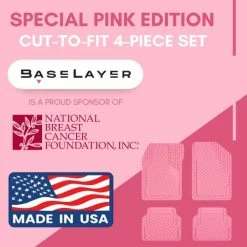 Discount ???? Pink Car Floor Mats Universal Front & Rear Cut-to-Fit™ Liners By Baselayer – Waterproof, All-Weather, For Most Vehicles, Made In U ???? -Car Seat Covers shop 51nyHtkX2cL