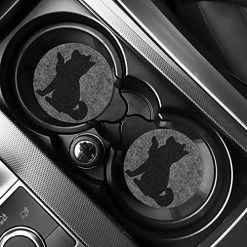 Brand new ✨ Car Cup Holder Coasters，Cute Car Accessories For ???? Women And Lady，2 Pack 2.95inch Car Cup Holder Coasters，Universal Non Slip Cup Holder Insert Coaster (Gray Flag) ⌛ -Car Seat Covers shop 51o3z3fae5L. AC