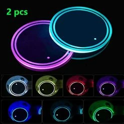 Budget ???? LED Cup Holder Lights, 2pcs LED Car Coasterss With 7 Colors Luminescent Light Cup Pad, USB Charging Cup Mat For Drink Coaster Accessories Interior Decoration Atmosphere Light ✨ -Car Seat Covers shop 51ogQrxEqCL