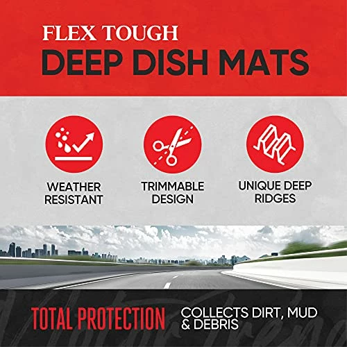 Discount ⭐ 923-BK Black FlexTough Contour Liners-Deep Dish Heavy Duty Rubber Floor Mats For Car SUV Truck & Van-All Weather Protection Trim To Fit Most Vehicles ???? 4 Discount ⭐ 923-BK Black FlexTough Contour Liners-Deep Dish Heavy Duty Rubber Floor Mats For Car SUV Truck & Van-All Weather Protection Trim To Fit Most Vehicles ???? - Image 3