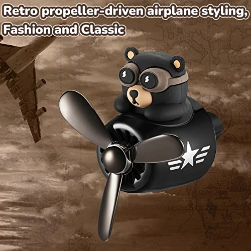 Hot Sale ???? Bear Pilot Car Air Freshener Cute Car Diffuser Rotating Propeller Air Outlet Vent Fresheners Aromatherapy Ornament Car Accessories Automotive Air Fresheners For Cars (Cool Style) ???? 4 Hot Sale ???? Bear Pilot Car Air Freshener Cute Car Diffuser Rotating Propeller Air Outlet Vent Fresheners Aromatherapy Ornament Car Accessories Automotive Air Fresheners For Cars (Cool Style) ???? - Image 3