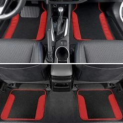 Cheapest ???? Forza Series Red Seat Covers Full Set Combo With Car Floor Mats – Front And Rear Bench Seat Cover & Floor Mat Protector Set, Interior Covers For Auto Truck Van SUV ✨ -Car Seat Covers shop 51p1DwF8LqL