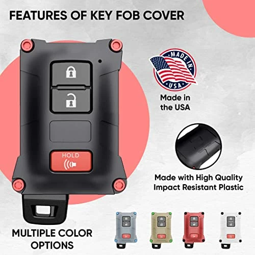 Deals ⌛ Tacoma Accessories 2016-2022 3rd Gen Tacoma - Key Fob Case Upgrade Mod - Compatible With Toyota Tacoma 4Runner Tundra (Red, Black Screws) ✨ 4 Deals ⌛ Tacoma Accessories 2016-2022 3rd Gen Tacoma - Key Fob Case Upgrade Mod - Compatible With Toyota Tacoma 4Runner Tundra (Red, Black Screws) ✨ - Image 2