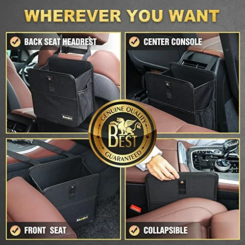 Coupon ???? K KNODEL Car Trash Can, Foldable Trash Can For Car, Multifunctional Car Storage Bag, Auto Garbage & Car Trash Bin With Big Opening (Medium, Black) ???? 7 Coupon ???? K KNODEL Car Trash Can, Foldable Trash Can For Car, Multifunctional Car Storage Bag, Auto Garbage & Car Trash Bin With Big Opening (Medium, Black) ???? - Image 5