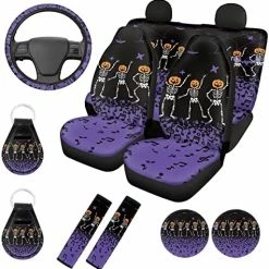 Promo ???? Mushroom Car Accessories Seat Cover For Car For ???? Women Universal Fit Front And Rear Bench Seats Protectors For Truck SUV,Mushroom Wheel Steering Cover,Seat Belt Cover,Cup Holder,Keyring Black Marble Print ???? -Car Seat Covers shop 51pV2WrpZ1L. AC