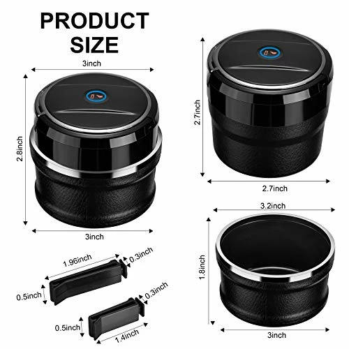 Budget ???? Car Ashtray With Lid Easy Clean Up Detachable Auto Ashtray LED For Most Car/ Air Vent Cup Holder Home Office ???? 4 Budget ???? Car Ashtray With Lid Easy Clean Up Detachable Auto Ashtray LED For Most Car/ Air Vent Cup Holder Home Office ???? - Image 2