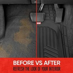 Best Sale ???? FlexTough Plus Black Rubber Car Floor Mats - All Weather Deep Dish Automotive Floor Mats, Heavy Duty Trim To Fit Design, Front & Rear Liners For Cars Truck Van SUV ???? -Car Seat Covers shop 51qLBEl6aVL