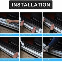 New ✨ Kaiweiqin 4Pcs Car Door Sill Scuff Plate Cover For Ford Escape Welcome Pedal Protection Car Carbon Fiber Sticker Threshold Door Entry Guard Decorative Pink ???? -Car Seat Covers shop 51qTG42JoiL