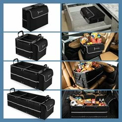 Budget ???? Collapsible Trunk Organizer For Car With Insulated Leak Proof Cooler Bag, 3 Compartments SUV Cargo Organizer Removable Dividers, 5 In1 Car Storage Organizer with Foldable Lid,2 Tie-Down Straps(Black) ???? -Car Seat Covers shop 51qVb0fP6AL