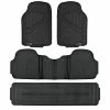 Discount ???? 3-Row Heavy Duty Rubber Floor Mats & Liners For Car SUV Van, Front 2nd & 3rd Row Durable Polymerized Latex Full Interior Protection, Extra-High Ridgeline Design, Black ????