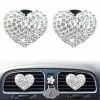 Top 10 ???? Bling Heart Vent Clips, 2 Pcs Crystal Heart Car Air Fresheners Vent Clips For ???? Women Glam Car Interior Decoration Charm Cute Bling Car Accessories For ???? Women + Cute Mask Hook… ⌛ -Car Seat Covers shop 51quqymqByL