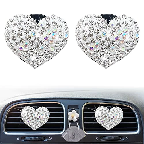 Top 10 ???? Bling Heart Vent Clips, 2 Pcs Crystal Heart Car Air Fresheners Vent Clips For ???? Women Glam Car Interior Decoration Charm Cute Bling Car Accessories For ???? Women + Cute Mask Hook… ⌛ 3 Top 10 ???? Bling Heart Vent Clips, 2 Pcs Crystal Heart Car Air Fresheners Vent Clips For ???? Women Glam Car Interior Decoration Charm Cute Bling Car Accessories For ???? Women + Cute Mask Hook… ⌛