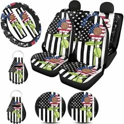 Promo ???? Mushroom Car Accessories Seat Cover For Car For ???? Women Universal Fit Front And Rear Bench Seats Protectors For Truck SUV,Mushroom Wheel Steering Cover,Seat Belt Cover,Cup Holder,Keyring Black Marble Print ???? -Car Seat Covers shop 51rATbYh6L. AC