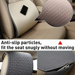 Best Sale ???? Hikeaglauto Car Seat Covers Cushion Pad 2PCS For Auto Supplies Universal Anti-Slip, Prevent Leather Seats From Burning In ☀️ Summer & ???? Jeans Fading(2Pcs Black) Gray-2fron ???? -Car Seat Covers shop 51rAxco0diS