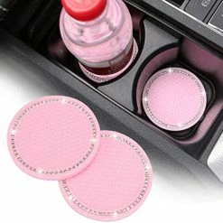 Hot Sale ???? 2 Pack Bling Car Cup Holder Coasters, 2.75 Inch Soft Bling Crystal Rhinestone Rubber Pad Set Round Auto Cup Holder Insert Drink Coaster Car Interior Accessories All Black ⭐ -Car Seat Covers shop 51rBa7Wf4AL. AC