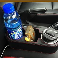 Budget ???? Coin Side Pocket Console Side Pocket Leather Cover Car Cup Holder Auto Front Seat Organizer Cell Mobile Phone Holder (Black) ???? -Car Seat Covers shop 51rnjGYSqTL