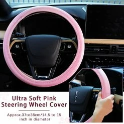 Hot Sale ???? 10 Pcs Leather Steering Wheel Cover For ???? Women Cute Car Accessories Set With Seat Belt Shoulder Pads Seatbelt Covers Cup Holders Bling Start Button Ring Sticker Air Vent Clip Car Accessories(Pink) ???? -Car Seat Covers shop 51sbU6qt9OL