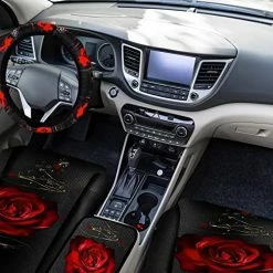 Wholesale ???? 10 Pcs Red Rose Car Seat Covers Full Set For ???? Women Art Flower Seat Cover Rubber Steering Wheel Cover Armrest Cover Seatbelt Covers Polyester Fabric Front Seat Rear For Truck SUV Car ???? -Car Seat Covers shop 51sbUwkeqYL