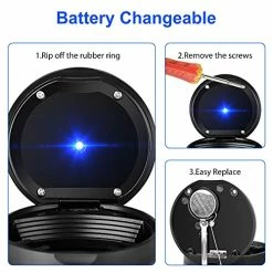 Best deal ⭐ Car Ashtray, Detachable Portable Ashtray With Blue LED Light And Lid, Stainless Cigarette Ashtray For Vehicles Cup Holder Car Accessories Or Indoor Outdoor Travel Use (Mini Size, Black) Gr ???? -Car Seat Covers shop 51swJ94DHiL