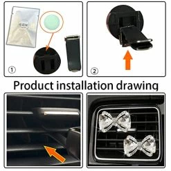 Outlet ???? Bling Bow Air Vent Clips, 2 Pcs Crystal Bow Car Air Fresheners Vents Clips Car Air Conditioning Outlet Clip Rhinestone Glam Car Interior Decoration Charm Bling Car Accessories For ???? Women ???? -Car Seat Covers shop 51thz0K8lxL
