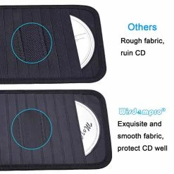 Best Sale ???? Car CD Case Holder, Wisdompro Vehicle Sun Visor Organizer For Cars With 12 DVD Storage Sleeves, 1 Mesh Pocket, 1 Pen Holder And Elastic Strap , Black ???? -Car Seat Covers shop 51tq2ViTusL