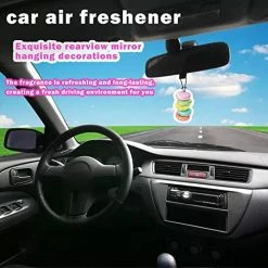 Flash Sale ???? 5pcs Air Freshener Car,cute Car Air Freshener Hanging Perfume Cakes,funny Air Freshener Car,car Scents Air Freshener Black Ice,Car Accessories Decor Gift Set For Men ???? Woman ????