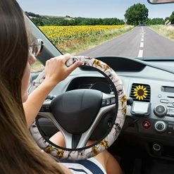 Coupon ❤️ 15 Pieces Skull Sunflower Car Front Seat Cover Car Accessories Set Sunflower Print Steering Wheel Cover Seat Belt Pads Armrest Pad Handbrake Gear Cover Keyring Interior Decor For SUV Truck Seda ???? -Car Seat Covers shop 51u4MnyMZpL