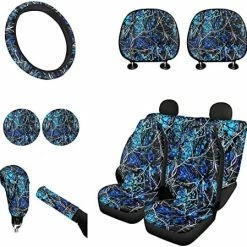 Flash Sale ???? Aztec Tribal Style Car Seat Cover And Steering Wheel Cover Sets Car Accessories Set Of Gear Shift Knob Cover+Car Handbrake Cover, Car Coaster,Car Headrest Cover Full Set ???? -Car Seat Covers shop 51urZfPemsL. AC