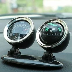 Brand new ???? 2 In 1 Car Thermometer Compass - Adjustable Vehicle Mount Dashboard Compass With Adhesive For Marine Boat Car Truck,Navigation/Direction Guide Ball Black ???? -Car Seat Covers shop 51v7evrOUFL 1