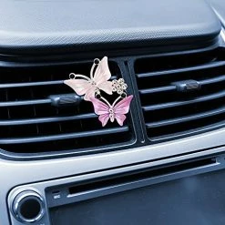 Top 10 ⌛ 4 Pieces Car Aromatherapy Vent Clips Dual Butterfly Car Air Vent Freshener Perfume Clip Aroma Diffuser Decoration, Pink And Purpl ???? -Car Seat Covers shop 51vO4qlovXS