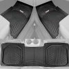 Best Sale ???? FlexTough Plus Black Rubber Car Floor Mats - All Weather Deep Dish Automotive Floor Mats, Heavy Duty Trim To Fit Design, Front & Rear Liners For Cars Truck Van SUV ???? -Car Seat Covers shop 51vpbCyZ25L