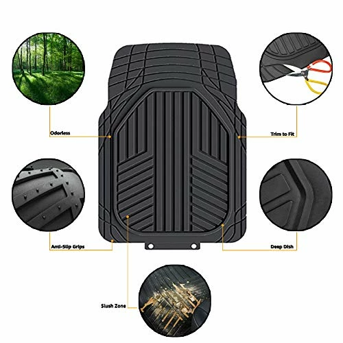 New ???? 3-Piece All-Weather Protection Heavy Duty Rubber Floor Mats For Cars, SUVs, And Trucks,Black, Trim To Fit ✨ 3 New ???? 3-Piece All-Weather Protection Heavy Duty Rubber Floor Mats For Cars, SUVs, And Trucks,Black, Trim To Fit ✨
