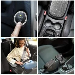 Promo ⌛ Frienda 13 Pack Bling Car Seat Covers Set Car Diamond Accessories Rhinestone Crystal Steering Wheel Cover, Bling Velvet Breathable Seat Cover, Glitter Center Console Pad Universal Car Interior White ???? 17 Promo ⌛ Frienda 13 Pack Bling Car Seat Covers Set Car Diamond Accessories Rhinestone Crystal Steering Wheel Cover, Bling Velvet Breathable Seat Cover, Glitter Center Console Pad Universal Car Interior White ???? -Car Seat Covers shop 51wcmzqPokL