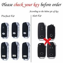Deals ✨ For Kia Key Fob Cover Soft 3 4 5 Buttons TPU Protection Car Key Case Shell With Fashion Gold Bling Keychain Compatible With Kia Soul Forte Telluride K5/Seltos Niro Sportage Sorento Optima White ????