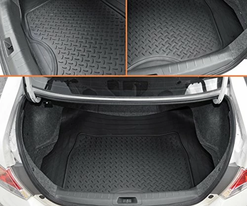Hot Sale ✨ FlexTough Advanced Performance Liners - 4pc HD Rubber Floor Mats & Cargo Liner For Car SUV Auto 03-gray ❤️ 6 Hot Sale ✨ FlexTough Advanced Performance Liners - 4pc HD Rubber Floor Mats & Cargo Liner For Car SUV Auto 03-gray ❤️ - Image 4