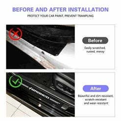 Top 10 ???? 4PCS For Bronco Car Door Sill Protector 2021 2022 - Entry Guard Threshold Scratch Protection Sticker, Carbon Fiber Leather Scuff Plate Accessories Decor, Black ✨ -Car Seat Covers shop 51x2WZBluWL
