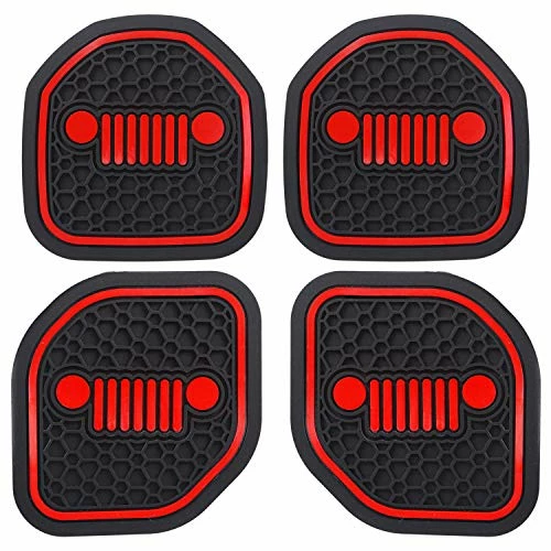 Best Sale ???? Auovo Auto Cup Holder Inserts Coaster Fit For 2018 -2022 Wrangler JL JLU 2020-2022 Gladiator JT Cup Mat Pad Interior Decoration Accessories (4 Pcs Kit) (Red, For Deep Rear Cup Holders) ???? 8 Best Sale ???? Auovo Auto Cup Holder Inserts Coaster Fit For 2018 -2022 Wrangler JL JLU 2020-2022 Gladiator JT Cup Mat Pad Interior Decoration Accessories (4 Pcs Kit) (Red, For Deep Rear Cup Holders) ???? - Image 6