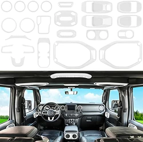 Discount ???? 23PCS Full Set Interior Decoration Trim Kit For Jeep Wrangler JL JLU Gladiator JT 2018-2022 Steering Wheel Door Handle Air Conditioning Vent Cup Holder Reading Light Headlight Switch Gear Cover (Blue) ???? 10 Discount ???? 23PCS Full Set Interior Decoration Trim Kit For Jeep Wrangler JL JLU Gladiator JT 2018-2022 Steering Wheel Door Handle Air Conditioning Vent Cup Holder Reading Light Headlight Switch Gear Cover (Blue) ???? - Image 8