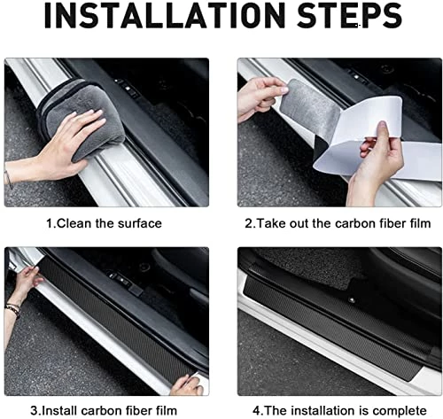 Flash Sale ???? 4Pcs/Set Premium Carbon Fiber Door Sill Protectors Door Sill Decoration Sticker Front/Rear For Deadpool Car Accessories Universal Fitdea ⌛ 5 Flash Sale ???? 4Pcs/Set Premium Carbon Fiber Door Sill Protectors Door Sill Decoration Sticker Front/Rear For Deadpool Car Accessories Universal Fitdea ⌛ - Image 3