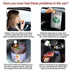 Deals ❤️ 2PCS Car Trash Can With Lid, Mini Portable Auto Garbage Can, Small Leakproof Diamond Design Trash Dustbin, Waterproof Vehicle Rubbish Bins For Automotive Car, Home, Office, Kitchen, Bedroom (Black, 2) ???? -Car Seat Covers shop 51xrBnLferL