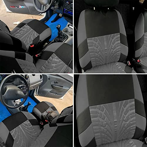 Outlet ✔️ 2PCS Car Seat Covers For Front Seats, Breathable Waterproof Polyester Split Automotive Cushion Cover, Vehicle Seat Protectors Driver Interior Accessories Universal For Most Cars, Trucks, SUV (Gray) ???? 6 Outlet ✔️ 2PCS Car Seat Covers For Front Seats, Breathable Waterproof Polyester Split Automotive Cushion Cover, Vehicle Seat Protectors Driver Interior Accessories Universal For Most Cars, Trucks, SUV (Gray) ???? - Image 4