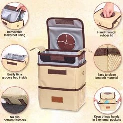 Best reviews of ???? Car Trash Can With Lid And Detachable Lining | Waterproof, Foldable, Console Or Seat Hanging (2 Gal, Beige) ???? -Car Seat Covers shop 51y2VsvGewL