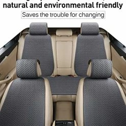 Best Sale ???? Hikeaglauto Car Seat Covers Cushion Pad 2PCS For Auto Supplies Universal Anti-Slip, Prevent Leather Seats From Burning In ☀️ Summer & ???? Jeans Fading(2Pcs Black) Gray-2fron ???? -Car Seat Covers shop 51ydCzNa95S